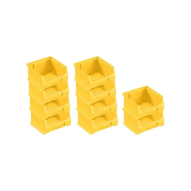 PROREGAL SparSet 10x Gelbe Sichtlagerbox 1,0 HxBxT 6 x 10 x 10 cm 0,4 Liter Sichtlagerbehälter von PROREGAL