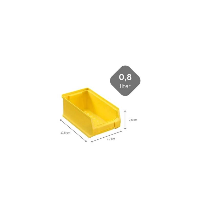 PROREGAL SparSet 10x Gelbe Sichtlagerbox 2,0 HxBxT 7,5 x 10 x 17,5 cm 0,8 Liter Sichtlagerbehälter von PROREGAL