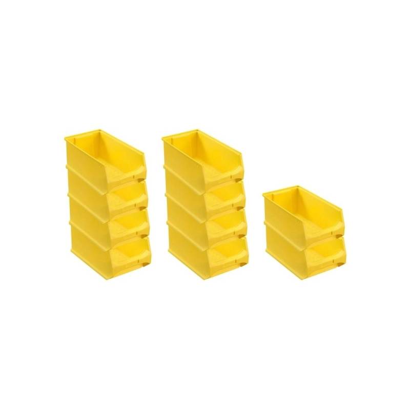 PROREGAL SparSet 10x Gelbe Sichtlagerbox 4,0 HxBxT 15 x 20 x 35 cm 7,2 Liter Sichtlagerbehälter von PROREGAL