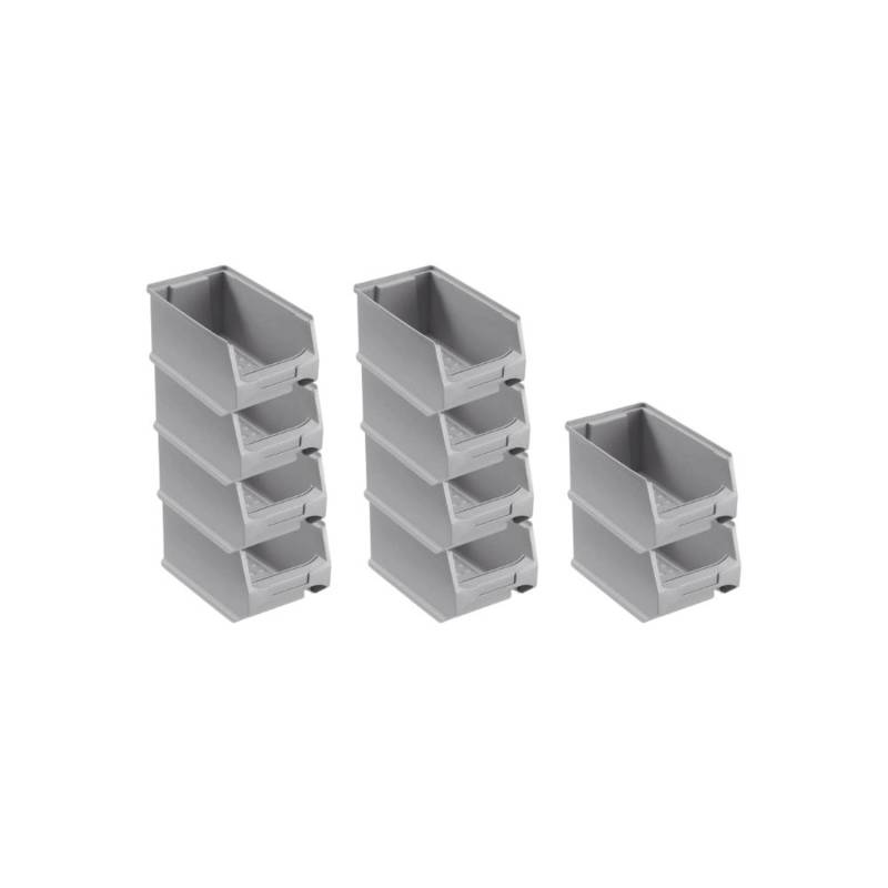 SparSet 10 x Graue Sichtlagerbox 3.0 HxBxT 12,5 x 14,5 x 23,5 cm 2,8 Liter Sichtlagerbehälter Sichtlagerkasten von PROREGAL