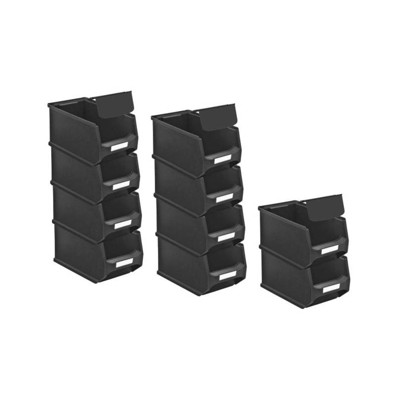 SparSet 10 x Leitfähige Sichtlagerbox 3.0 Mit Abdeckung HxBxT 12,5 x 14,5 x 23,5 cm 2,8 Liter ESD Sichtlagerbehälter Sichtlagerkasten von PROREGAL