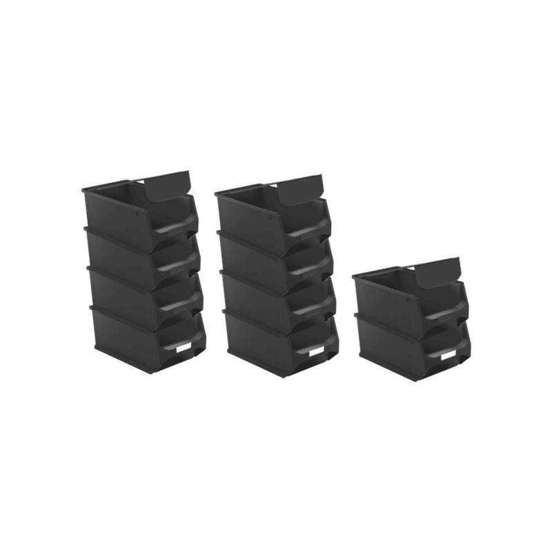 SparSet 10 x Leitfähige Sichtlagerbox 4.0 Mit Abdeckung HxBxT 15 x 20 x 35 cm 7,2 Liter ESD Sichtlagerbehälter Sichtlagerkasten von PROREGAL
