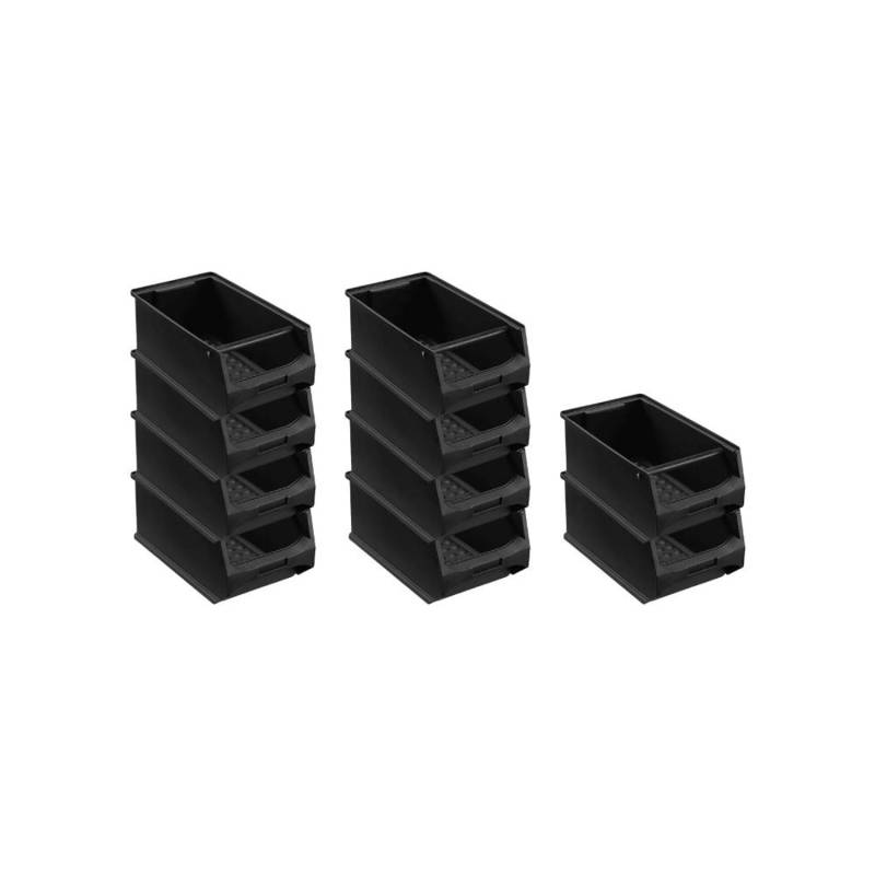 PROREGAL SparSet 10x Leitfähige Sichtlagerbox 4,1 mit Griffstange HxBxT 15 x 20 x 35 cm 7,2 Liter ESD Sichtlagerbehälter von PROREGAL