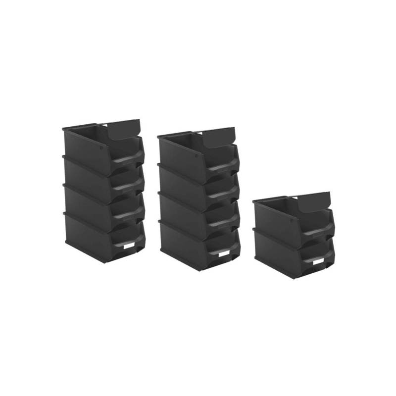 SparSet 10 x Leitfähige Sichtlagerbox 4.1 Mit Griffstange und Abdeckung HxBxT 15 x 20 x 35 cm 7,2 Liter ESD Sichtlagerbehälter Sichtlagerkasten von PROREGAL