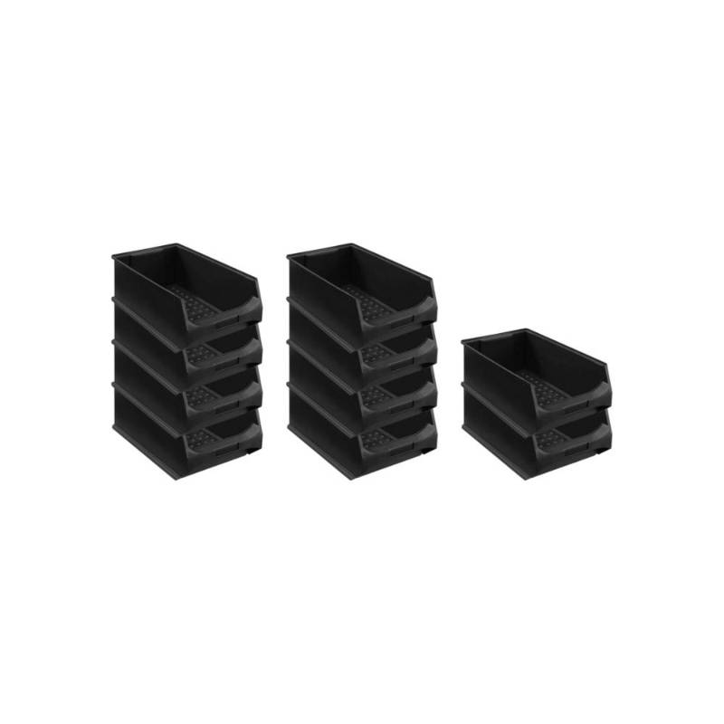 PROREGAL SparSet 10x Leitfähige Sichtlagerbox 5,0 HxBxT 20 x 30 x 50 cm 21,8 Liter ESD Sichtlagerbehälter von PROREGAL