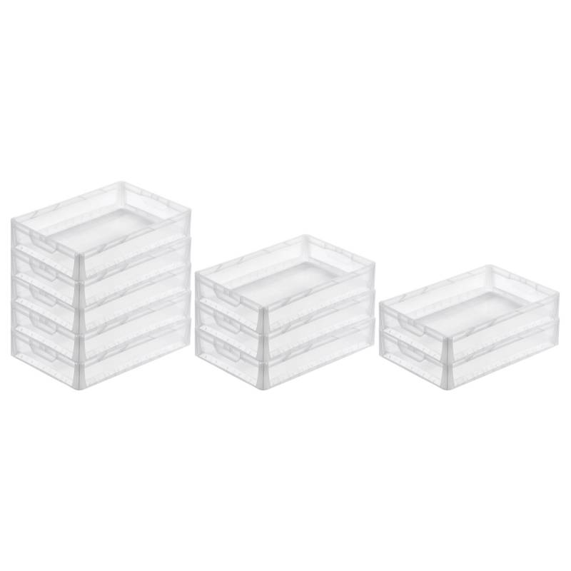 PROREGAL SparSet 10x Transparenter Eurobehälter LightLine mit Offenem Griff HxBxT 12 x 40 x 60 cm 24 Liter Eurobox Transportbox von PROREGAL