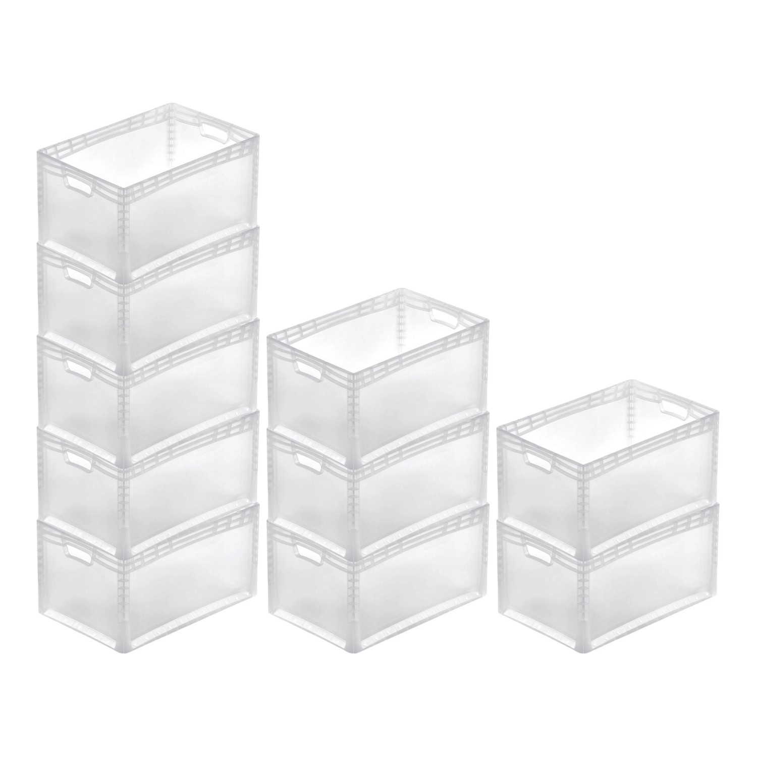 PROREGAL SparSet 10x Transparenter Eurobehälter LightLine mit Offenem Griff HxBxT 32 x 40 x 60 cm 66 Liter Eurobox Transportbox PROREGAL SparSet 10x Transparenter Eurobehälter LightLine mit Offenem Griff HxBxT 32 x 40 x 60 cm 66 Liter Eurobox Transportbox von PROREGAL