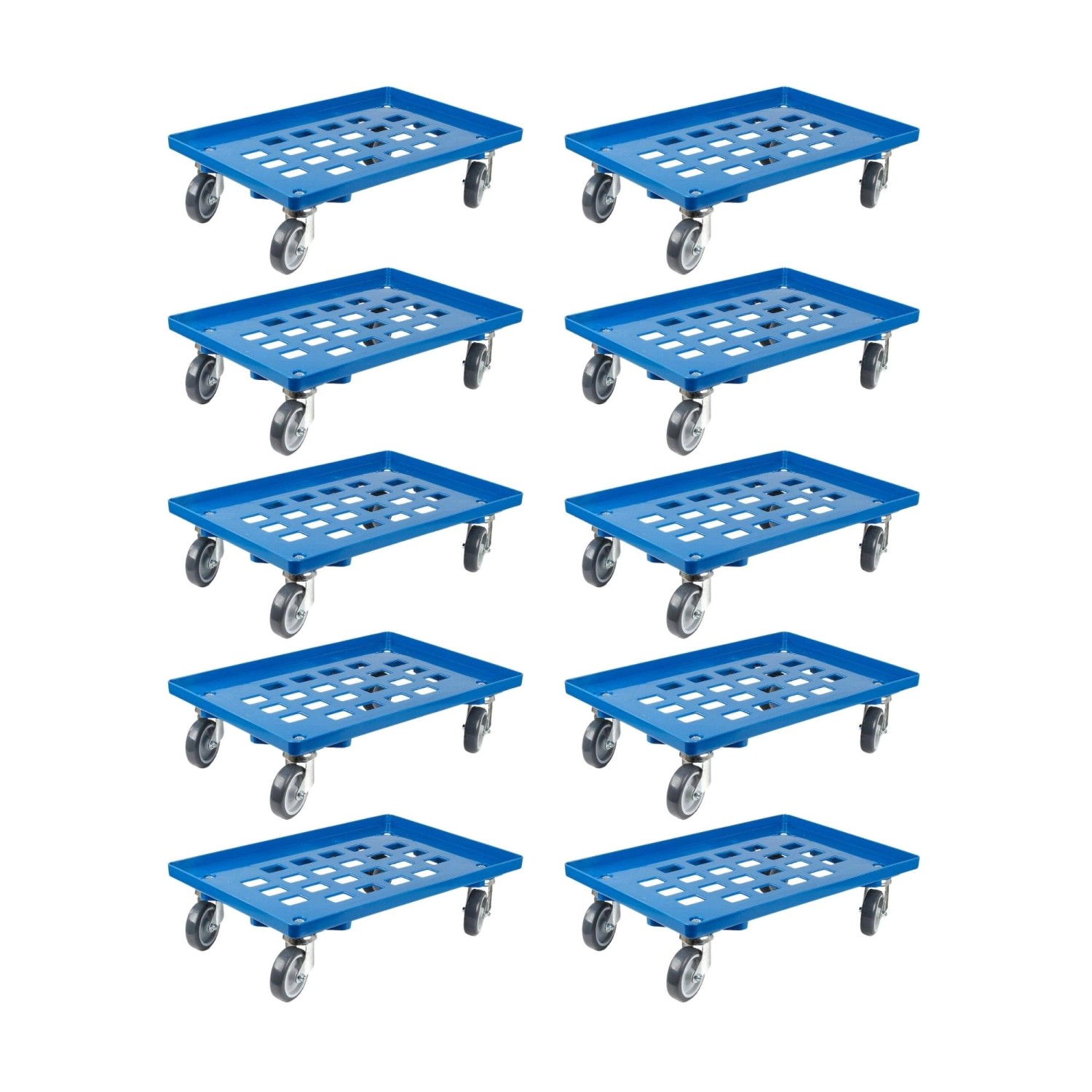 PROREGAL SparSet 10x Transportroller für Euroboxen 60 x 40 cm mit Gummiräder Blau Gitter/Rasterdeck 2 Lenkrollen und 2 Bockrollen Traglast 300 kg PROREGAL SparSet 10x Transportroller für Euroboxen 60 x 40 cm mit Gummiräder Blau Gitter/Rasterdeck 2 Lenkrollen und 2 Bockrollen Traglast 300 kg von PROREGAL