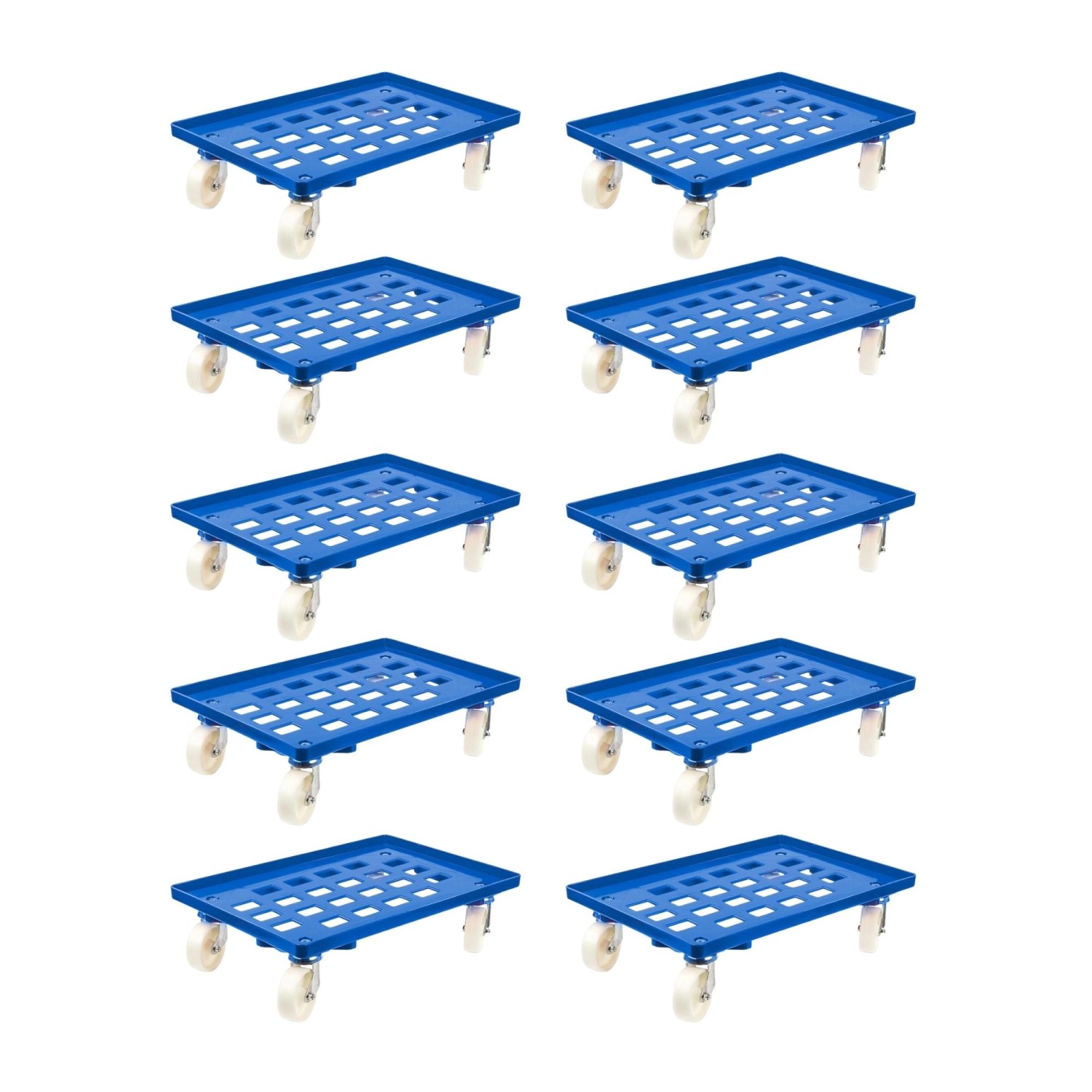 PROREGAL SparSet 10x Transportroller für Euroboxen 60 x 40 cm mit Kunststoffräder Blau Gitter/Rasterdeck 2 Lenkrollen und 2 Bremsrollen 300 kg PROREGAL SparSet 10x Transportroller für Euroboxen 60 x 40 cm mit Kunststoffräder Blau Gitter/Rasterdeck 2 Lenkrollen und 2 Bremsrollen 300 kg von PROREGAL
