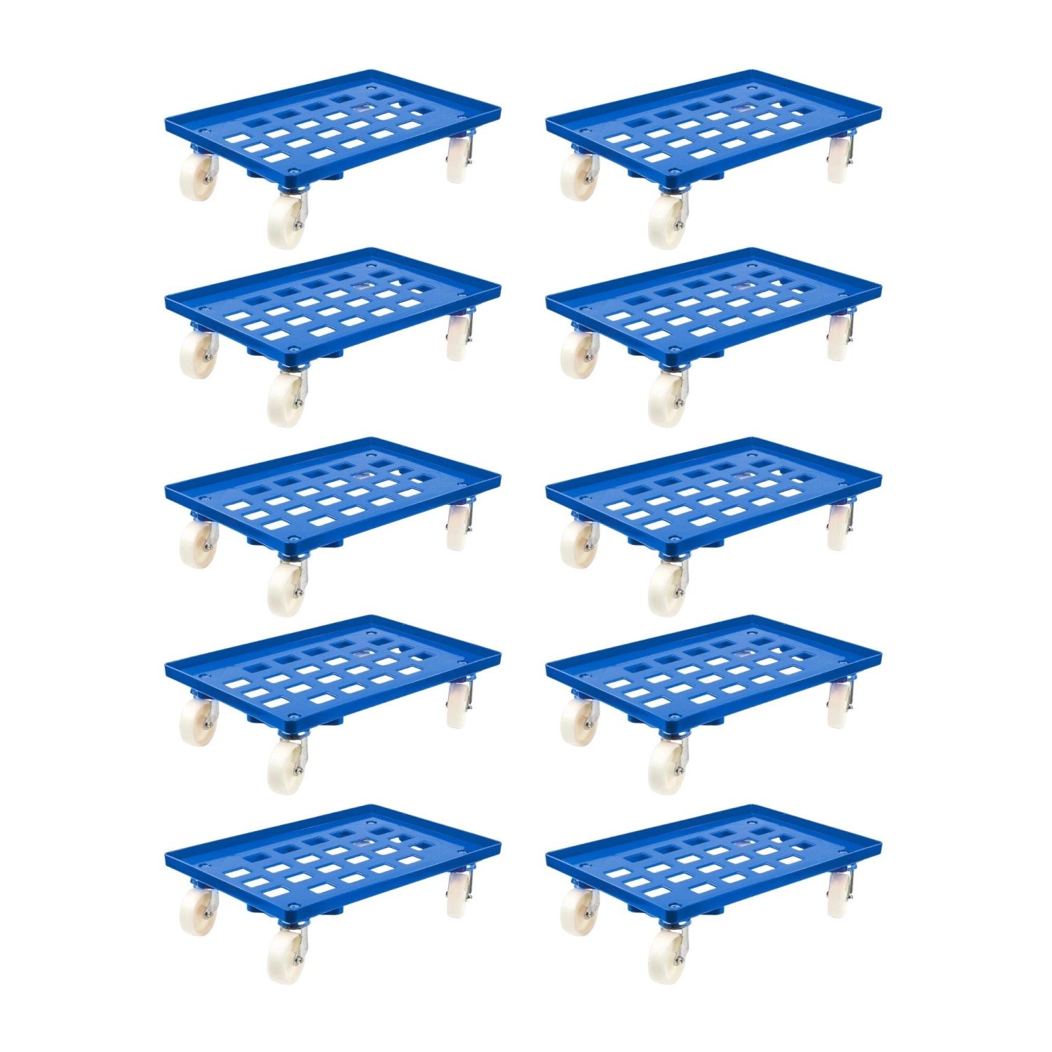 PROREGAL SparSet 10x Transportroller für Euroboxen 60 x 40 cm mit Kunststoffräder Blau Gitter/Rasterdeck 4 Lenkrollen Traglast 300 kg PROREGAL SparSet 10x Transportroller für Euroboxen 60 x 40 cm mit Kunststoffräder Blau Gitter/Rasterdeck 4 Lenkrollen Traglast 300 kg von PROREGAL