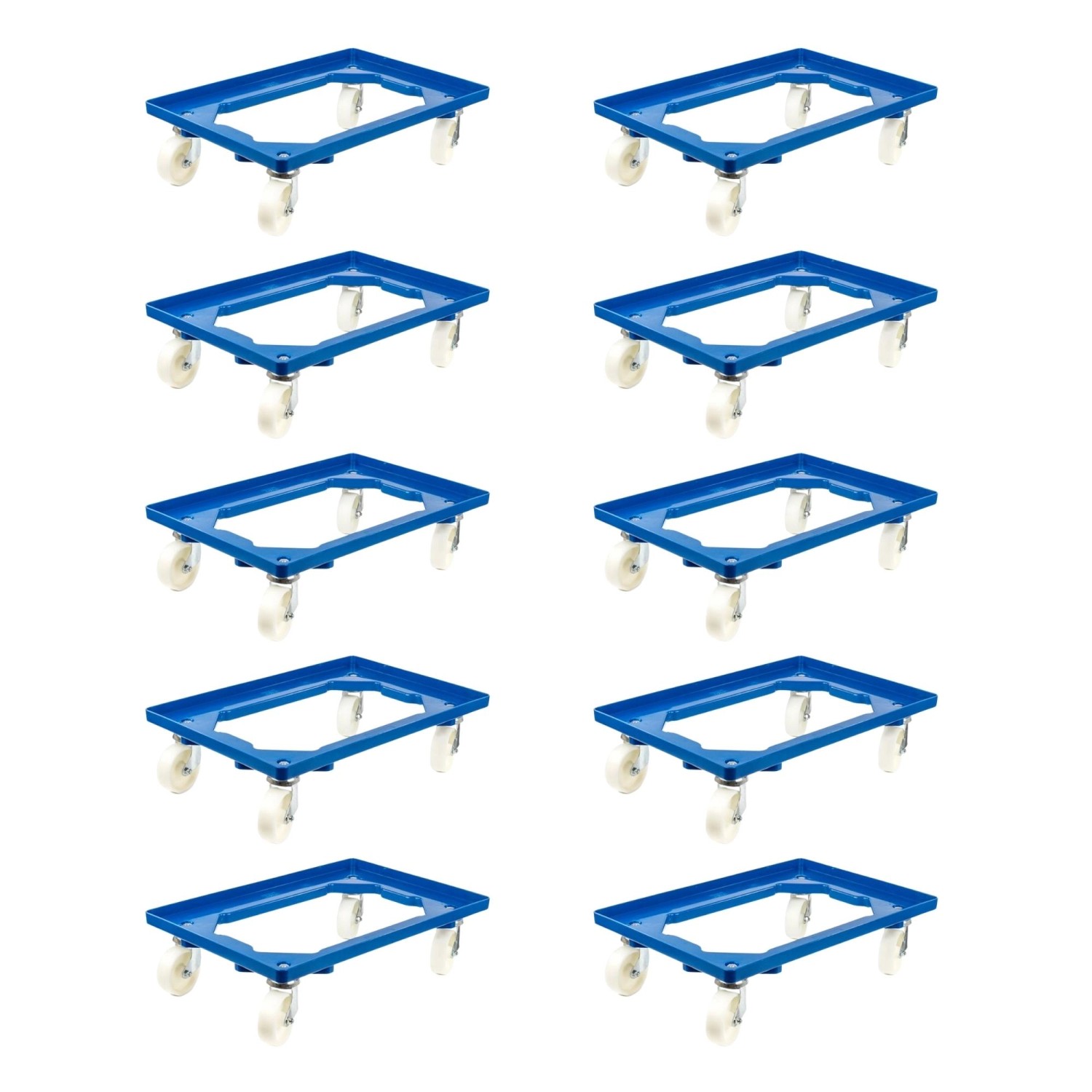 PROREGAL SparSet 10x Transportroller für Euroboxen 60 x 40 cm mit Kunststoffräder Blau Offenes Deck 4 Lenkrollen Traglast 300 kg PROREGAL SparSet 10x Transportroller für Euroboxen 60 x 40 cm mit Kunststoffräder Blau Offenes Deck 4 Lenkrollen Traglast 300 kg von PROREGAL