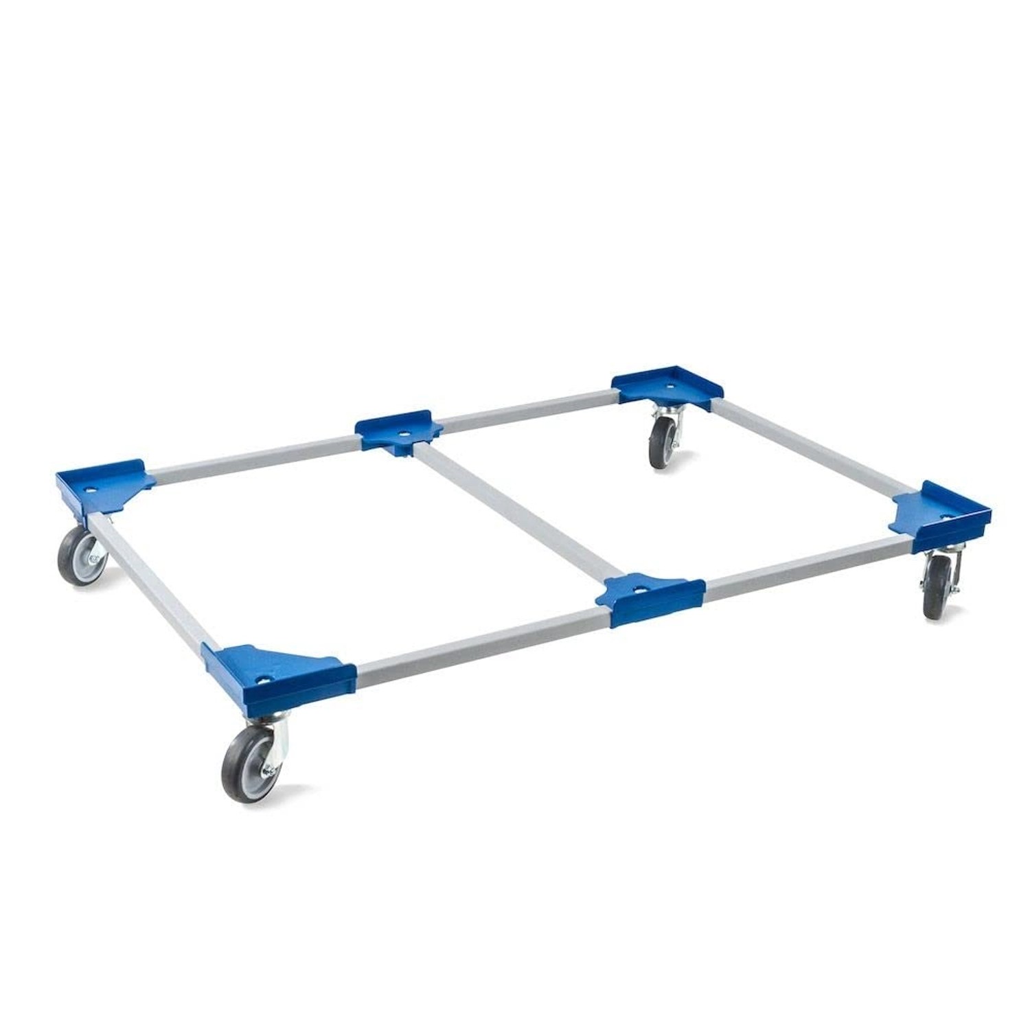 PROREGAL SparSet 12x Profi-Flex Transportroller für Euroboxen 120 x 80 cm mit Gummiräder Blau unterteilt 4 Lenkrollen Traglast 300 kg von PROREGAL