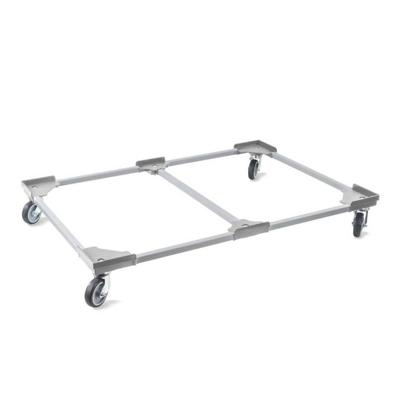 PROREGAL SparSet 12x Profi-Flex Transportroller für Euroboxen 120 x 80 cm mit Gummiräder Grau unterteilt 4 Lenkrollen Traglast 300 kg von PROREGAL
