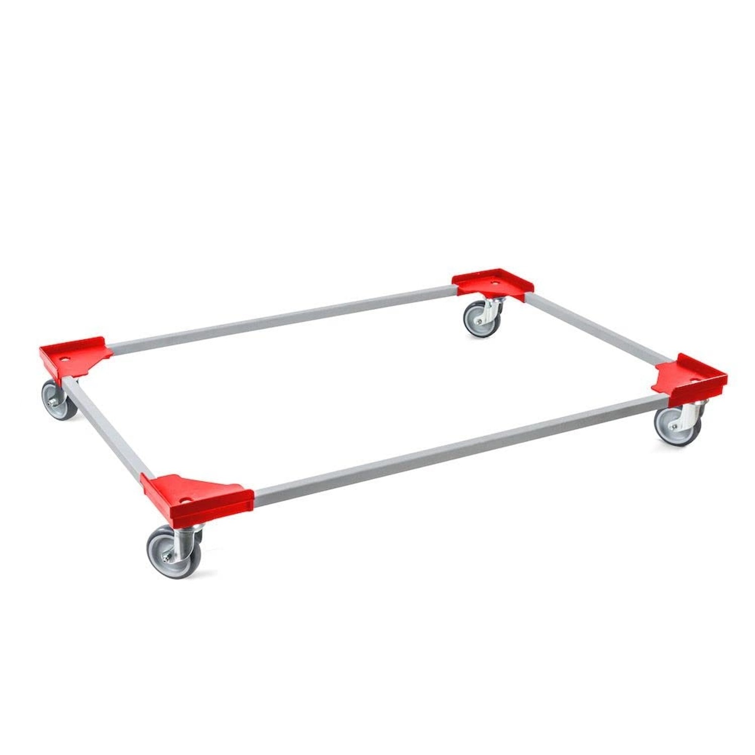 PROREGAL SparSet 12x Profi-Flex Transportroller für Euroboxen 120 x 80 cm mit Gummiräder Rot 4 Lenkrollen Traglast 300 kg von PROREGAL