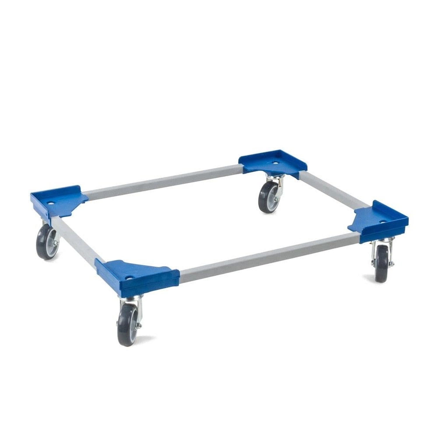 PROREGAL SparSet 12x Profi-Flex Transportroller für Euroboxen 80 x 60 cm mit Gummiräder Blau 4 Lenkrollen Traglast 300 kg von PROREGAL