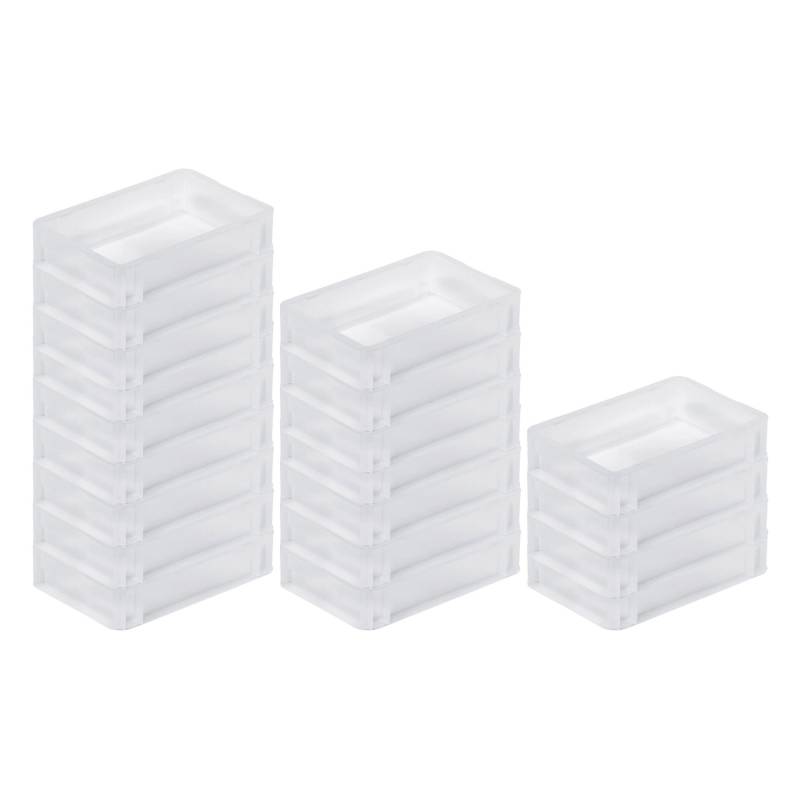 SparSet 20 x Transparenter Eurobehälter BasicLine Mit Geschlossenem Griff HxBxT 7 x 20 x 30 cm 2,9 Liter Eurobox Transportbox von PROREGAL