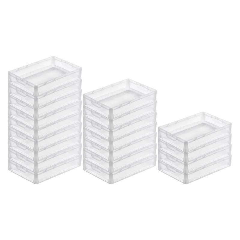 PROREGAL SparSet 20x Transparenter Eurobehälter LightLine mit Offenem Griff HxBxT 12 x 40 x 60 cm 24 Liter Eurobox Transportbox von PROREGAL