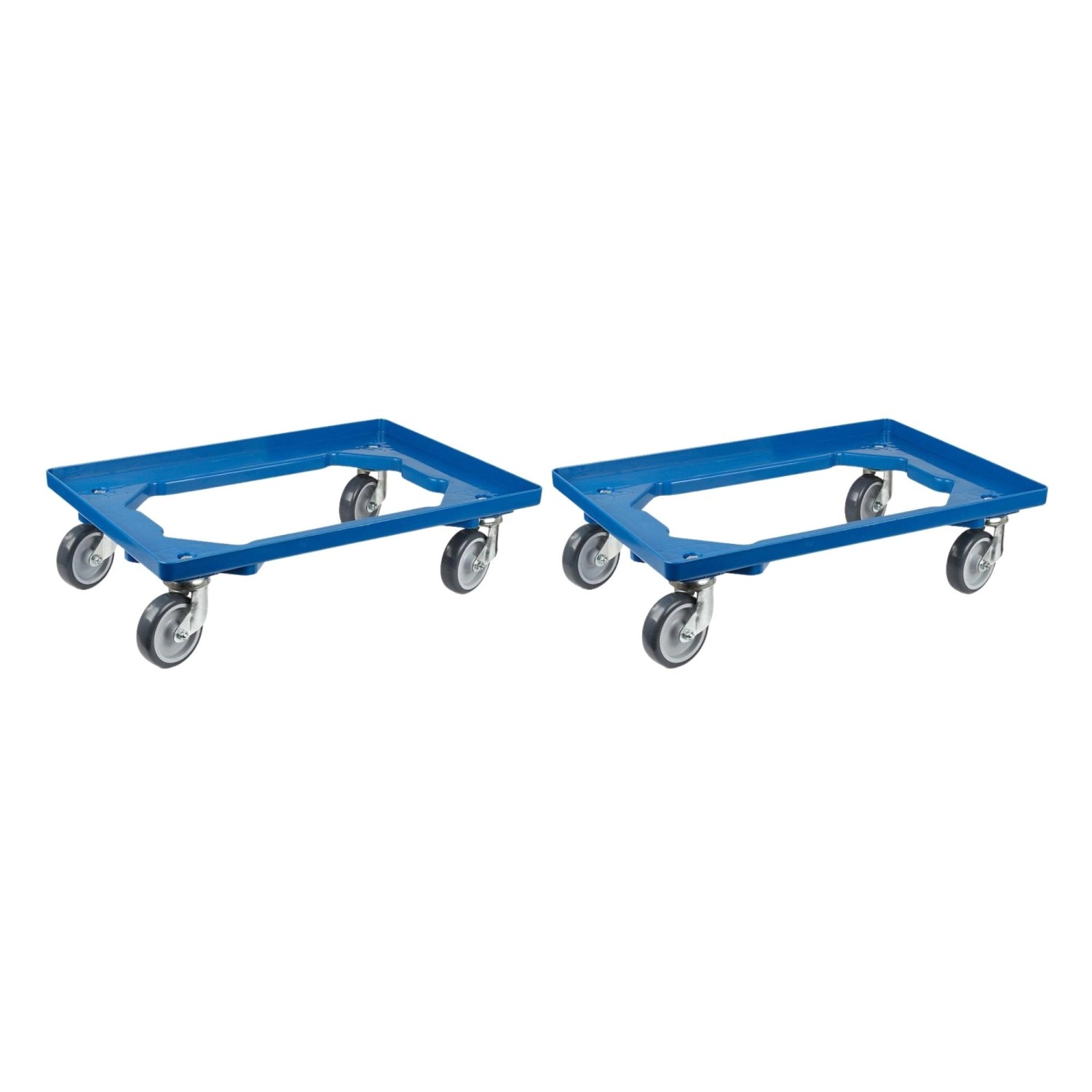 PROREGAL SparSet 2x Transportroller für Euroboxen 60 x 40 cm mit Gummiräder Blau Offenes Deck 2 Lenkrollen und 2 Bremsrollen Traglast 300 kg PROREGAL SparSet 2x Transportroller für Euroboxen 60 x 40 cm mit Gummiräder Blau Offenes Deck 2 Lenkrollen und 2 Bremsrollen Traglast 300 kg von PROREGAL