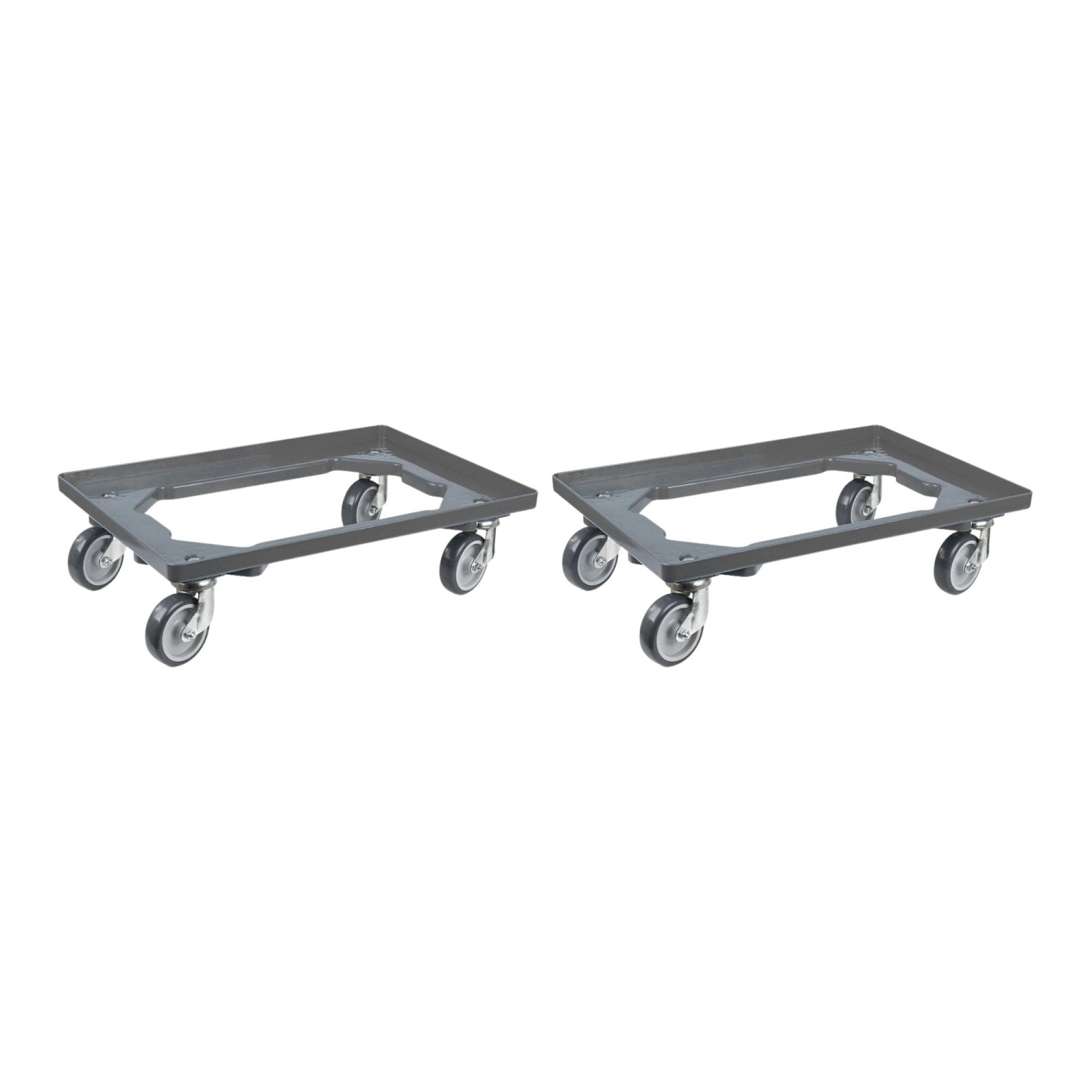 PROREGAL SparSet 2x Transportroller für Euroboxen 60 x 40 cm mit Gummiräder Grau Offenes Deck 2 Lenkrollen und 2 Bremsrollen Traglast 300 kg PROREGAL SparSet 2x Transportroller für Euroboxen 60 x 40 cm mit Gummiräder Grau Offenes Deck 2 Lenkrollen und 2 Bremsrollen Traglast 300 kg von PROREGAL