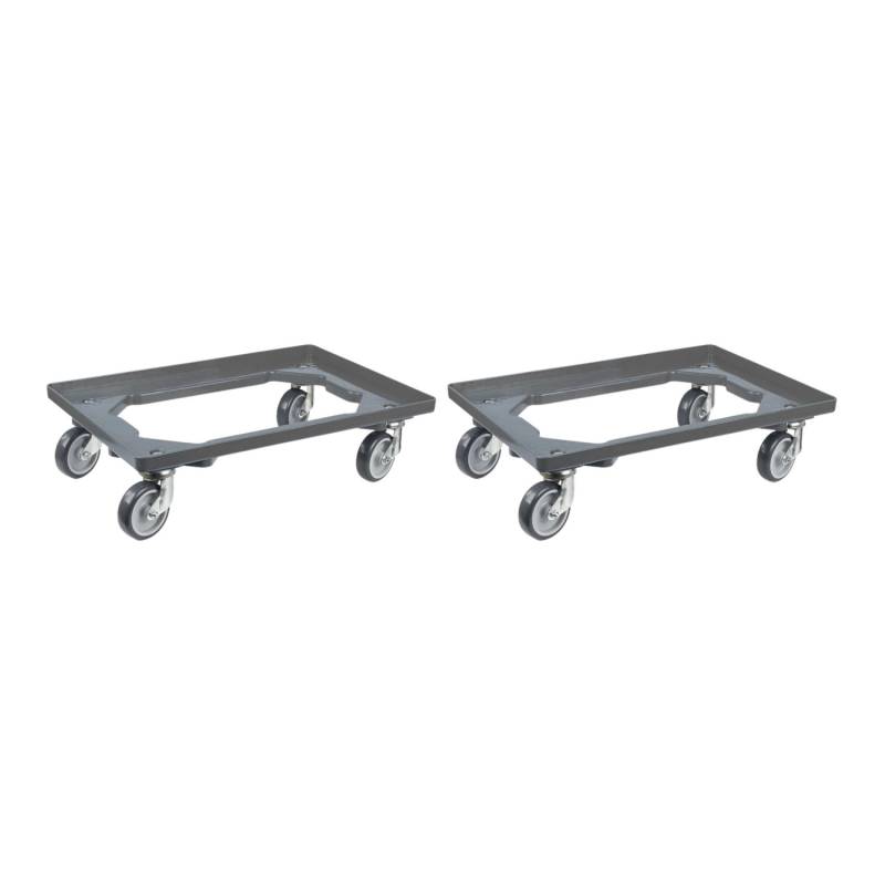 PROREGAL SparSet 2x Transportroller für Euroboxen 60 x 40 cm mit Gummiräder Grau Offenes Deck 4 Lenkrollen Traglast 300 kg PROREGAL SparSet 2x Transportroller für Euroboxen 60 x 40 cm mit Gummiräder Grau Offenes Deck 4 Lenkrollen Traglast 300 kg von PROREGAL
