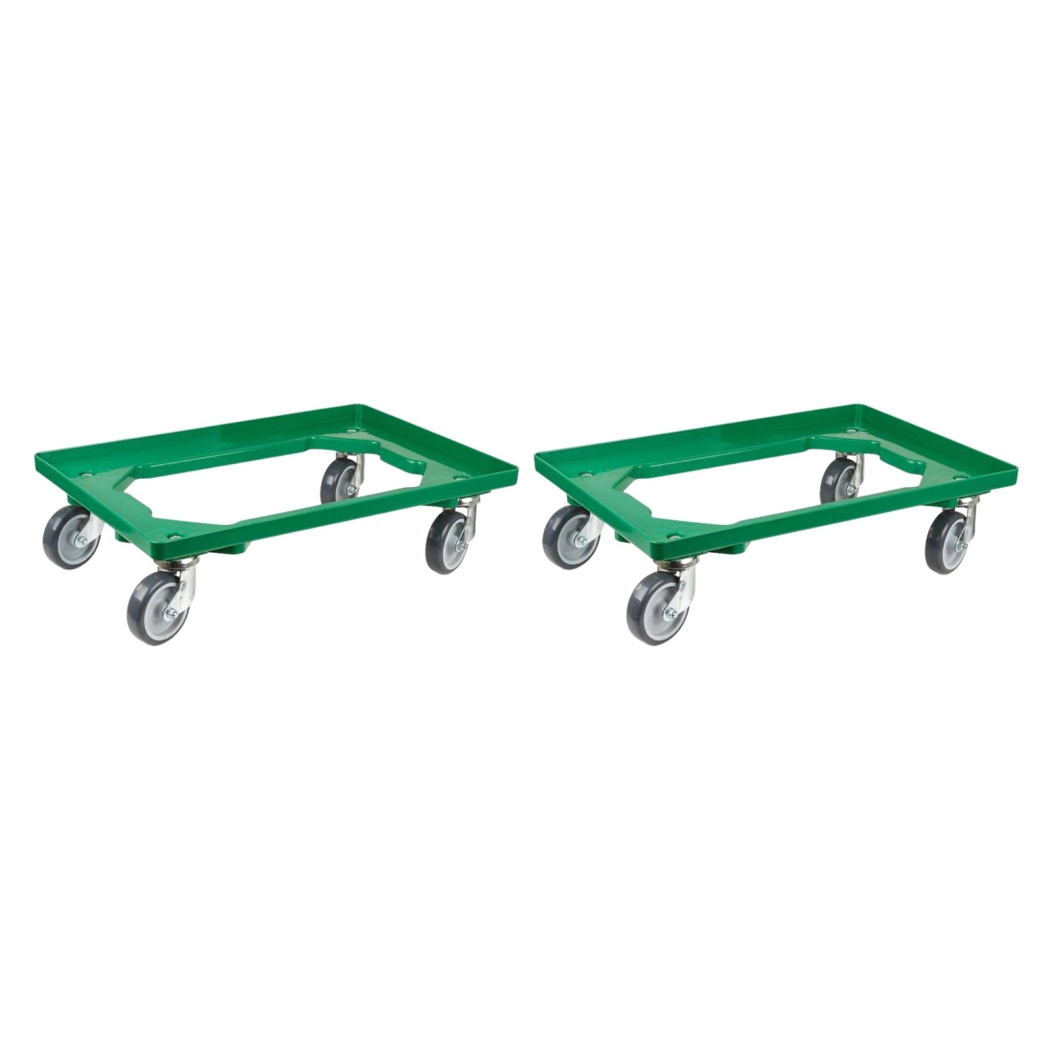 PROREGAL SparSet 2x Transportroller für Euroboxen 60 x 40 cm mit Gummiräder Grün Offenes Deck 2 Lenkrollen und 2 Bremsrollen Traglast 300 kg PROREGAL SparSet 2x Transportroller für Euroboxen 60 x 40 cm mit Gummiräder Grün Offenes Deck 2 Lenkrollen und 2 Bremsrollen Traglast 300 kg von PROREGAL