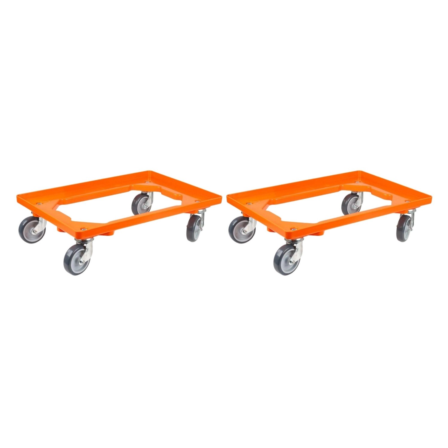 PROREGAL SparSet 2x Transportroller für Euroboxen 60 x 40 cm mit Gummiräder Orange Offenes Deck 2 Lenkrollen und 2 Bremsrollen Traglast 300 kg PROREGAL SparSet 2x Transportroller für Euroboxen 60 x 40 cm mit Gummiräder Orange Offenes Deck 2 Lenkrollen und 2 Bremsrollen Traglast 300 kg von PROREGAL