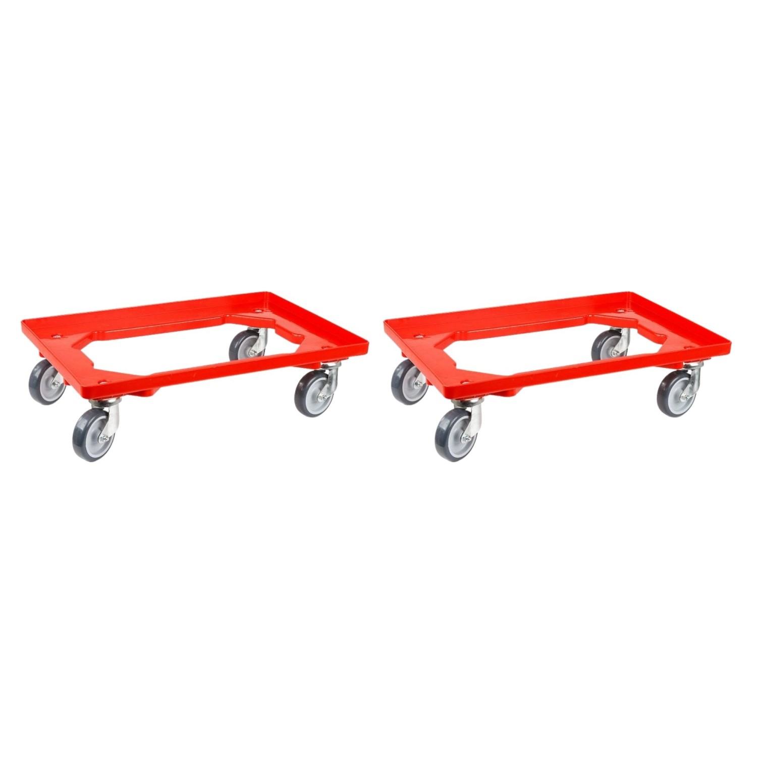 PROREGAL SparSet 2x Transportroller für Euroboxen 60 x 40 cm mit Gummiräder Rot Offenes Deck 2 Lenkrollen und 2 Bremsrollen Traglast 300 kg PROREGAL SparSet 2x Transportroller für Euroboxen 60 x 40 cm mit Gummiräder Rot Offenes Deck 2 Lenkrollen und 2 Bremsrollen Traglast 300 kg von PROREGAL