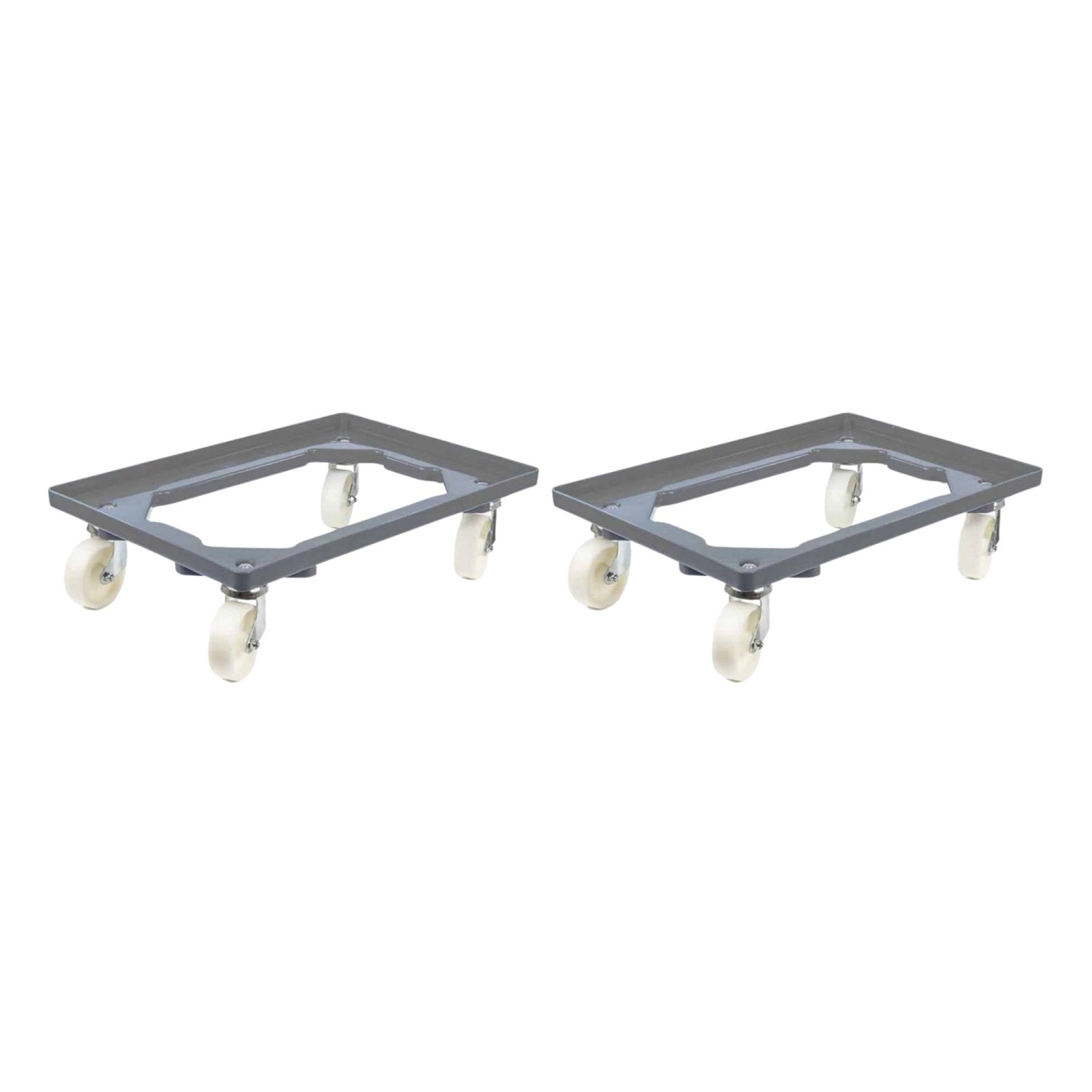 PROREGAL SparSet 2x Transportroller für Euroboxen 60 x 40 cm mit Kunststoffräder Grau Offenes Deck 2 Lenkrollen und 2 Bockrollen Traglast 300 kg PROREGAL SparSet 2x Transportroller für Euroboxen 60 x 40 cm mit Kunststoffräder Grau Offenes Deck 2 Lenkrollen und 2 Bockrollen Traglast 300 kg von PROREGAL
