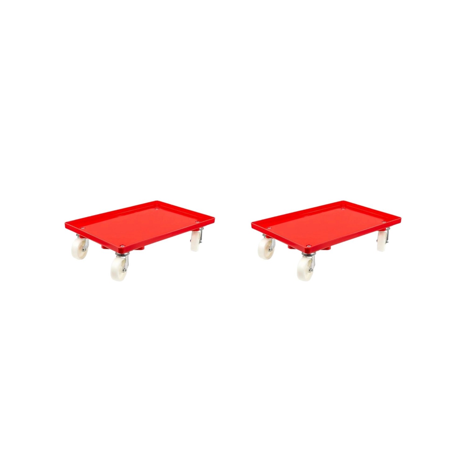 PROREGAL SparSet 2x Transportroller für Euroboxen 60 x 40 cm mit Kunststoffräder Rot Geschlossenes Deck 2 Lenkrollen und 2 Bremsrollen 300 kg PROREGAL SparSet 2x Transportroller für Euroboxen 60 x 40 cm mit Kunststoffräder Rot Geschlossenes Deck 2 Lenkrollen und 2 Bremsrollen 300 kg von PROREGAL