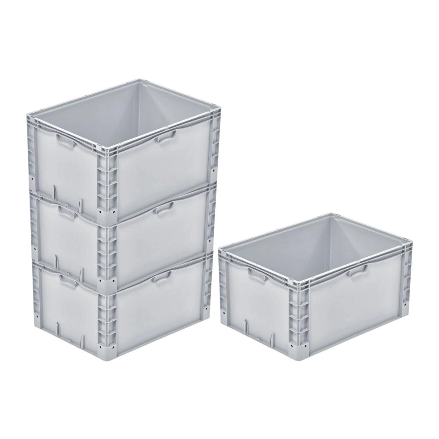 PROREGAL SparSet 4x Euro-Norm Großbehälter HxBxT 42 x 60 x 80 cm 168 Liter Verstärkter Boden Grau Eurobehälter Transportbox PROREGAL SparSet 4x Euro-Norm Großbehälter HxBxT 42 x 60 x 80 cm 168 Liter Verstärkter Boden Grau Eurobehälter Transportbox von PROREGAL
