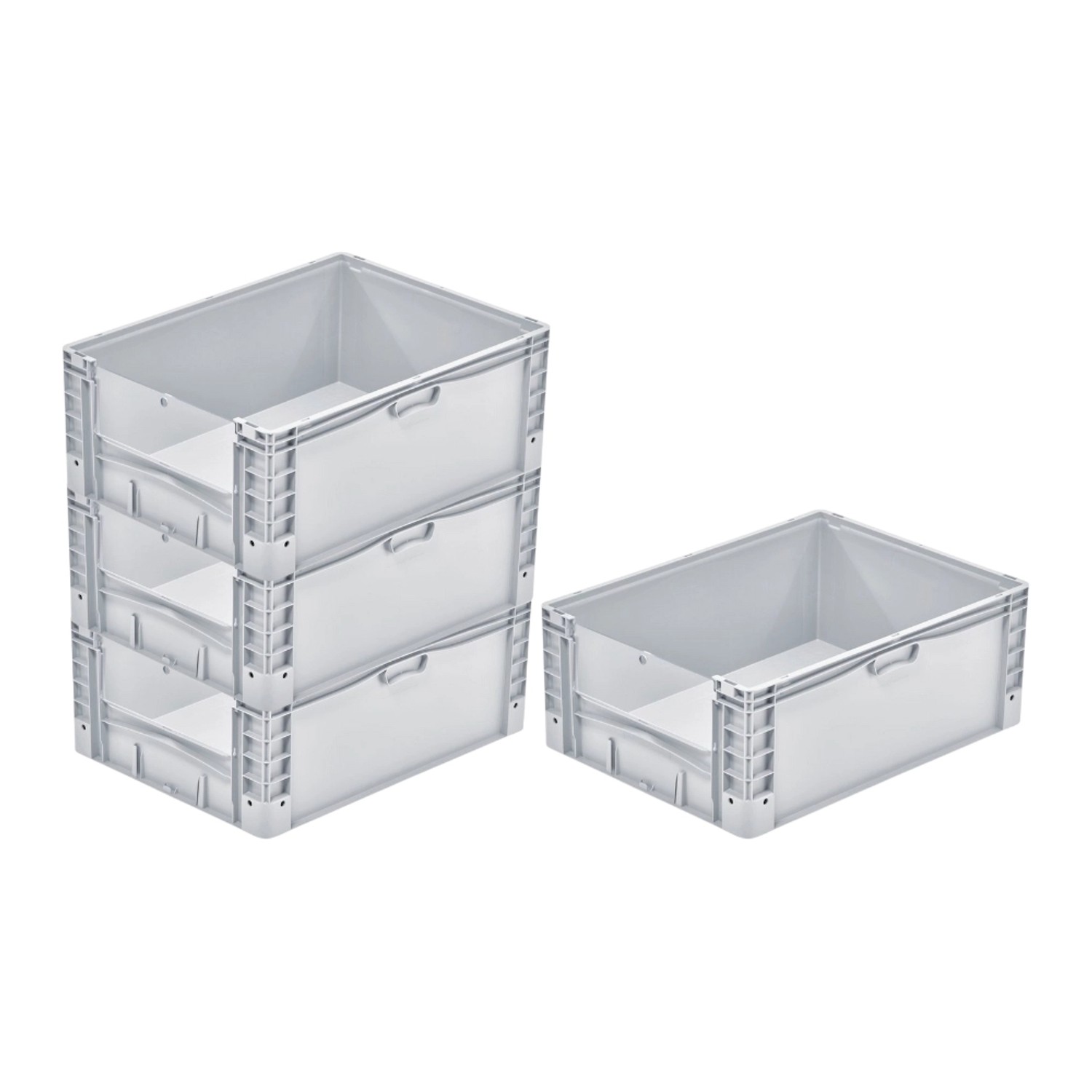 PROREGAL SparSet 4x Euro-Norm Großbehälter Insight Cover HxBxT 32 x 60 x 80 cm 133 Liter Grau Eurobehälter Transportbox PROREGAL SparSet 4x Euro-Norm Großbehälter Insight Cover HxBxT 32 x 60 x 80 cm 133 Liter Grau Eurobehälter Transportbox von PROREGAL