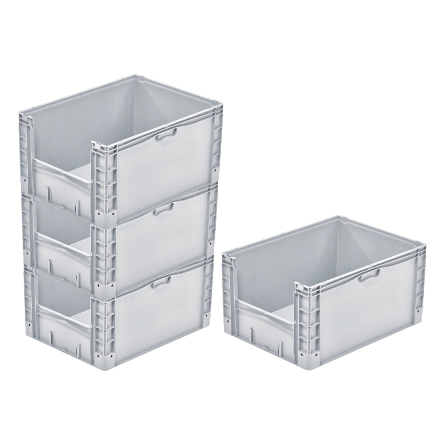 PROREGAL SparSet 4x Euro-Norm Großbehälter Insight HxBxT 42 x 60 x 80 cm 168 Liter Grau Eurobehälter Transportbox PROREGAL SparSet 4x Euro-Norm Großbehälter Insight HxBxT 42 x 60 x 80 cm 168 Liter Grau Eurobehälter Transportbox von PROREGAL