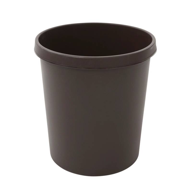 PROREGAL SparSet 4x Klassischer Runder Kunststoff Papierkorb 18 Liter HxBxT 32 x 31 x 31 cm Braun von PROREGAL