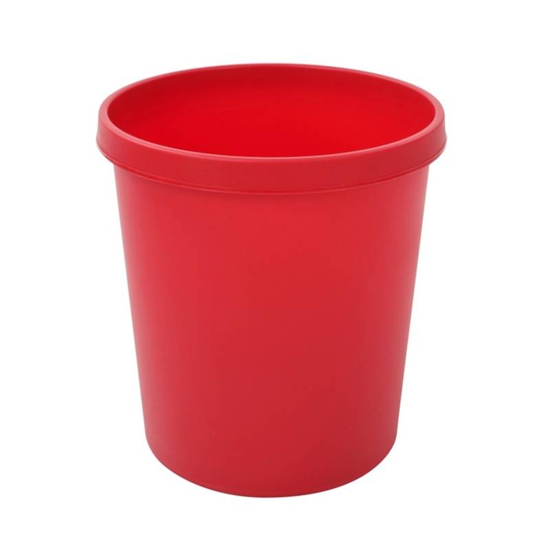 PROREGAL SparSet 4x Klassischer Runder Kunststoff Papierkorb 18 Liter HxBxT 32 x 31 x 31 cm Rot von PROREGAL