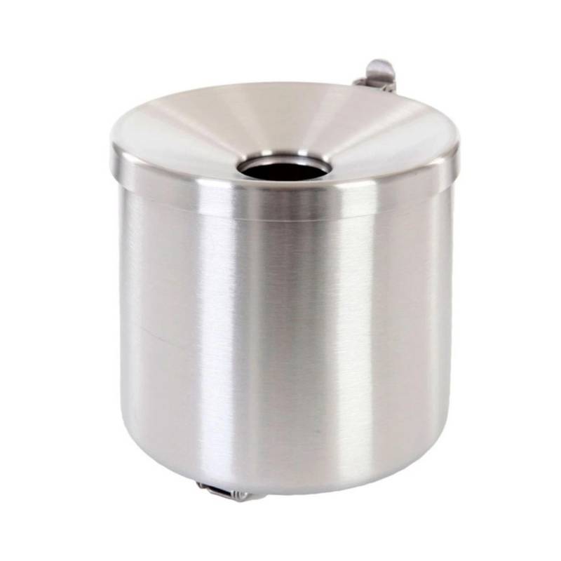 PROREGAL SparSet 4x Runder Feuerlöschender Wandaschenbecher 2 Liter HxØ 16 x 16 cm Metal Edelstahl & Silber von PROREGAL