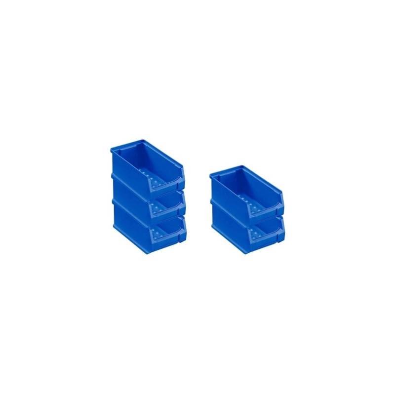 PROREGAL SparSet 5x Blaue Sichtlagerbox 2,0 HxBxT 7,5 x 10 x 17,5 cm 0,8 Liter Sichtlagerbehälter von PROREGAL