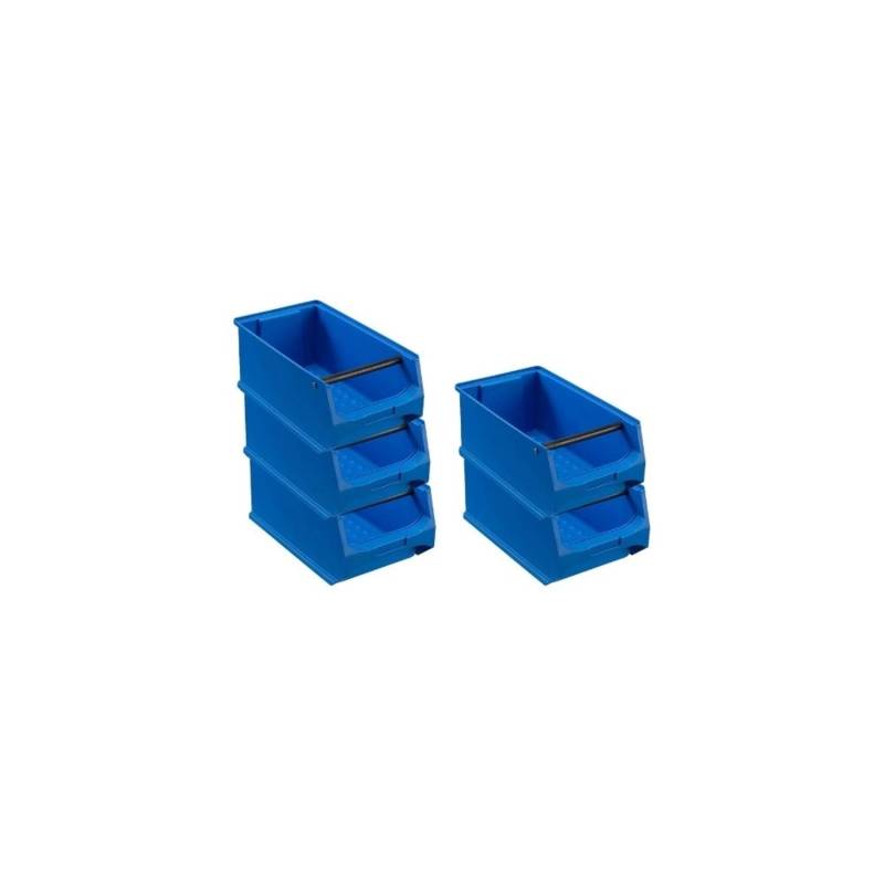 PROREGAL SparSet 5x Blaue Sichtlagerbox 4,1 mit Griffstange HxBxT 15 x 20 x 35 cm 7,2 Liter Sichtlagerbehälter von PROREGAL