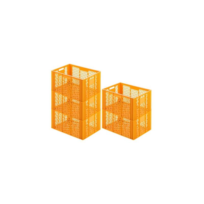 SparSet 5 x Eurobehälter Bäcker- und Konditorenkasten HxBxT 34,9 x 40 x 60 70 Liter Gelb-Orange Brötchenkiste Sstapelbare Bäckerkiste von PROREGAL