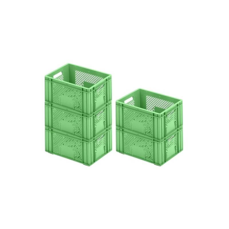 PROREGAL SparSet 5x Eurobehälter Obst- und Gemüsekasten HxBxT 19 x 30 x 40 cm 18 Liter Grün Obst-Gemüsekiste Obstkorb Transportbox von PROREGAL