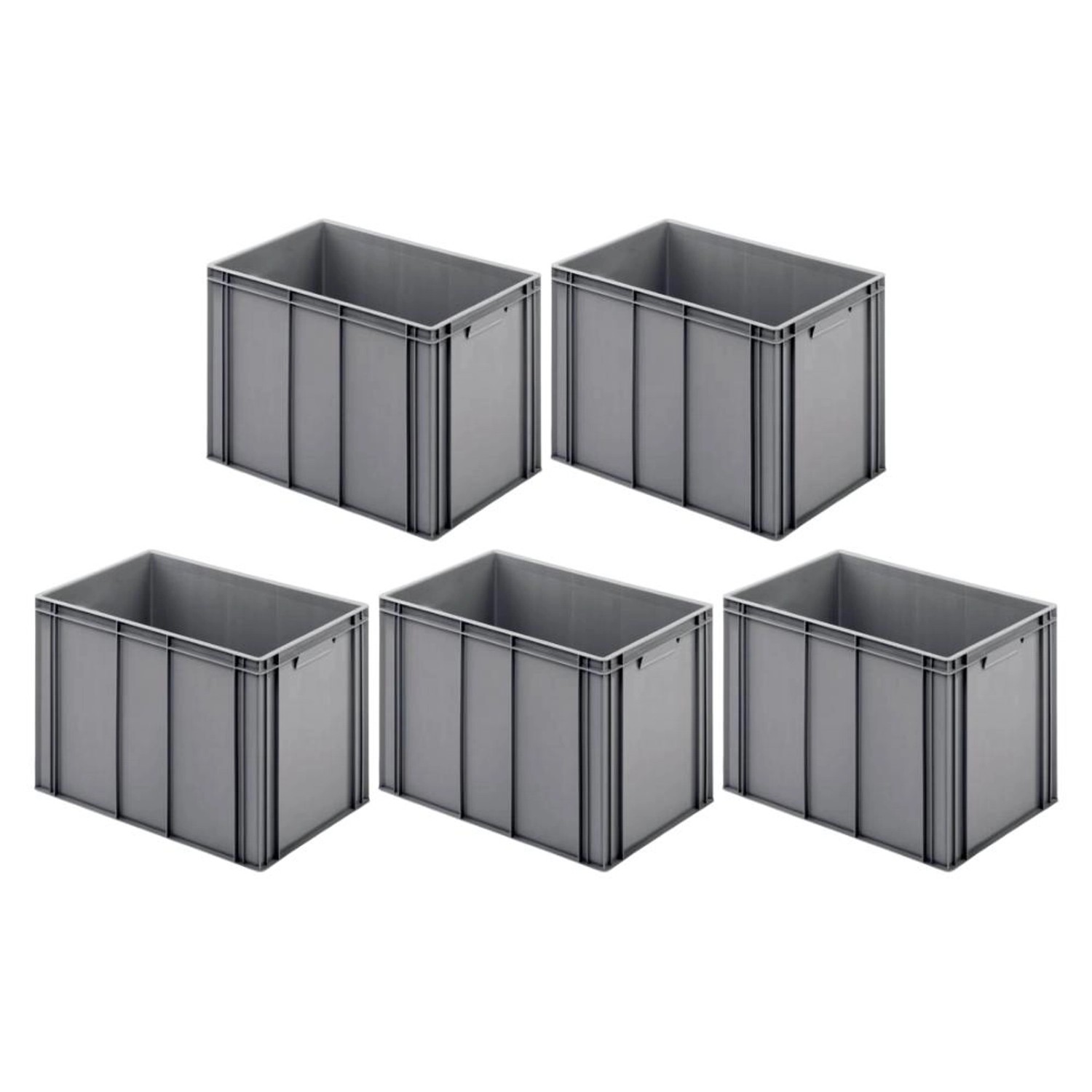 PROREGAL SparSet 5x Eurobehälter mit Geschlossenem Griff HxBxT 42 x 40 x 60 cm 70 Liter Grau Eurobox Transportbox PROREGAL SparSet 5x Eurobehälter mit Geschlossenem Griff HxBxT 42 x 40 x 60 cm 70 Liter Grau Eurobox Transportbox von PROREGAL