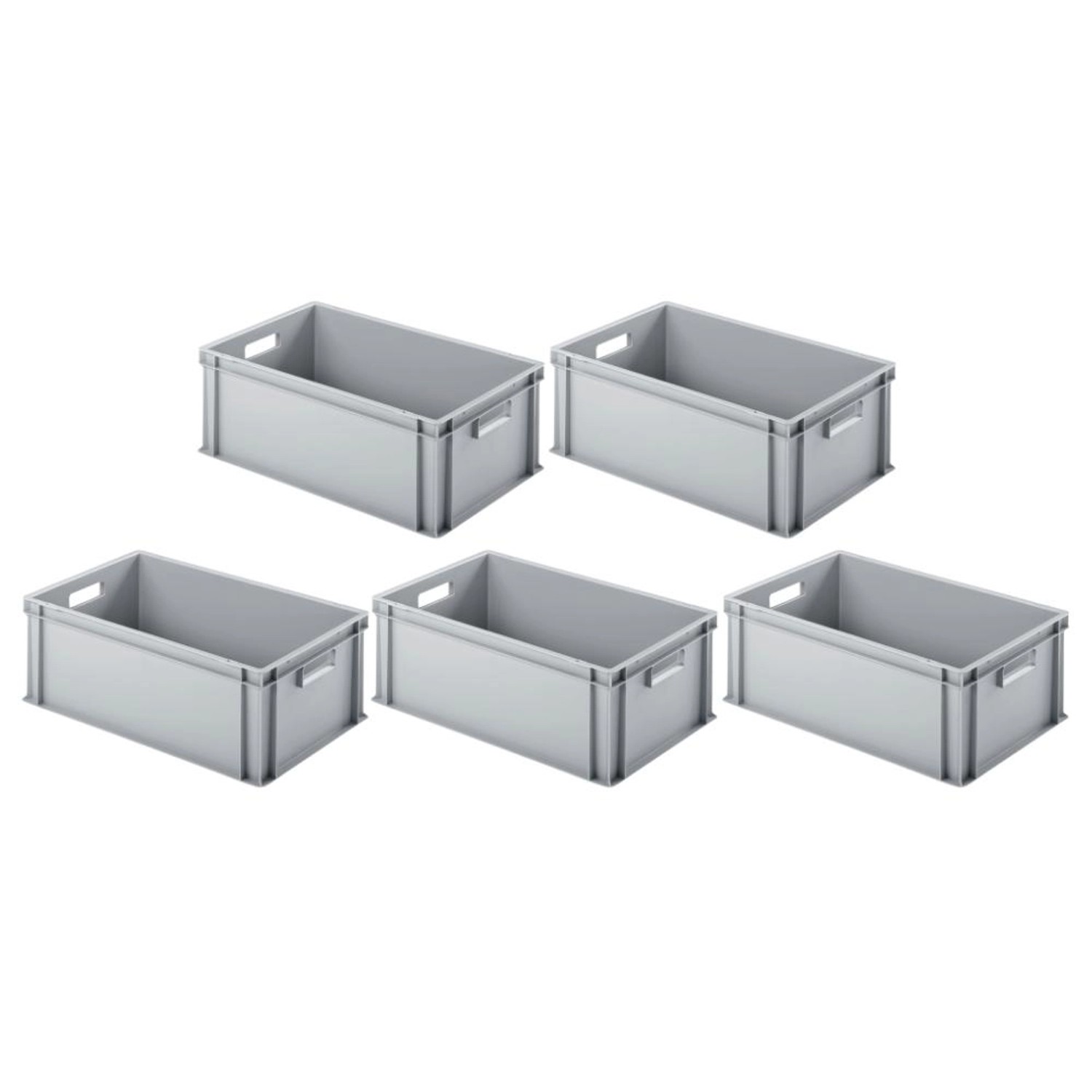 PROREGAL SparSet 5x Eurobehälter mit Offenem Griff HxBxT 22 x 40 x 60 cm 38 Liter Grau Eurobox Transportbox PROREGAL SparSet 5x Eurobehälter mit Offenem Griff HxBxT 22 x 40 x 60 cm 38 Liter Grau Eurobox Transportbox von PROREGAL