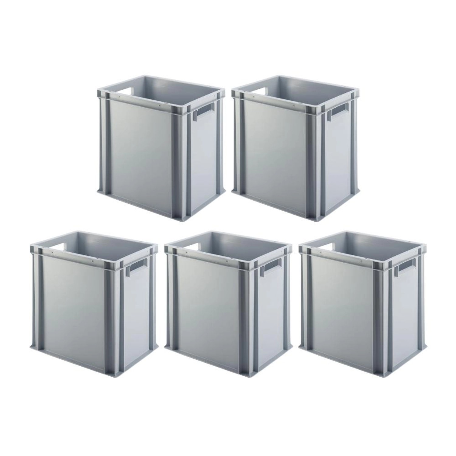 PROREGAL SparSet 5x Eurobehälter mit Offenem Griff HxBxT 40 x 30 x 40 cm 37 Liter Grau Eurobox Transportbox PROREGAL SparSet 5x Eurobehälter mit Offenem Griff HxBxT 40 x 30 x 40 cm 37 Liter Grau Eurobox Transportbox von PROREGAL