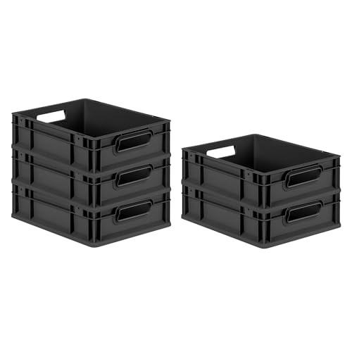 PROREGAL SparSet 5x Eurobox NextGen Grip | HxBxT 12x30x40cm | 11 Liter | Griffe offen | Schwarz | Eurobehälter, Transportbox, Transportbehälter, Stapelbehälter PROREGAL SparSet 5x Eurobox NextGen Grip | HxBxT 12x30x40cm | 11 Liter | Griffe offen | Schwarz | Eurobehälter, Transportbox, Transportbehälter, Stapelbehälter von PROREGAL