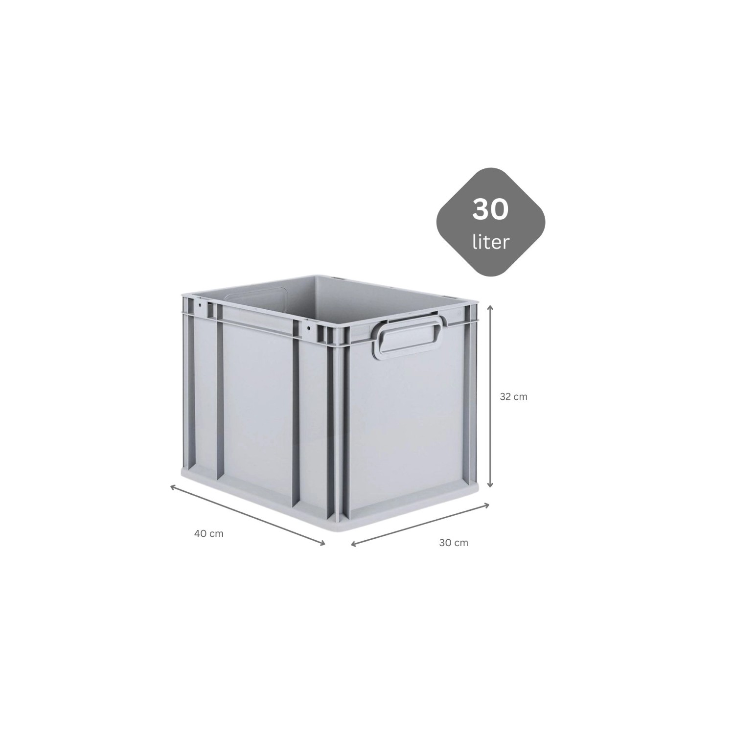 PROREGAL SparSet 5x Eurobox NextGen Grip mit Auflagedeckel mit 4 Roten Schiebeschnappverschlüssen HxBxT 32 x 30 x 40 cm 30 Liter von PROREGAL