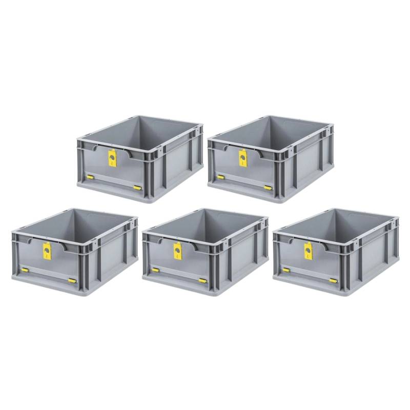 PROREGAL SparSet 5x Eurobox NextGen Insight Cover HxBxT 17 x 30 x 40 16 Liter Niedrig/Gelb Eurobehälter Transportbox von PROREGAL