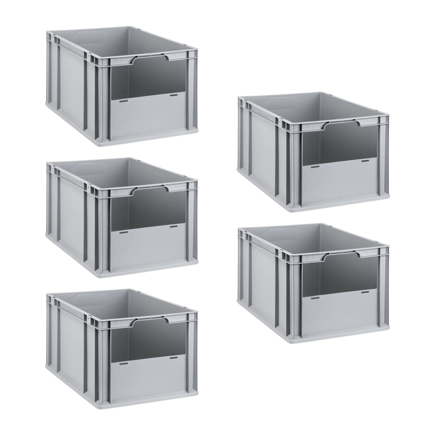 PROREGAL SparSet 5x Eurobox NextGen Insight HxBxT 32 x 40 x 60 cm 65 Liter Front Offen Eurobehälter Transportbox PROREGAL SparSet 5x Eurobox NextGen Insight HxBxT 32 x 40 x 60 cm 65 Liter Front Offen Eurobehälter Transportbox von PROREGAL
