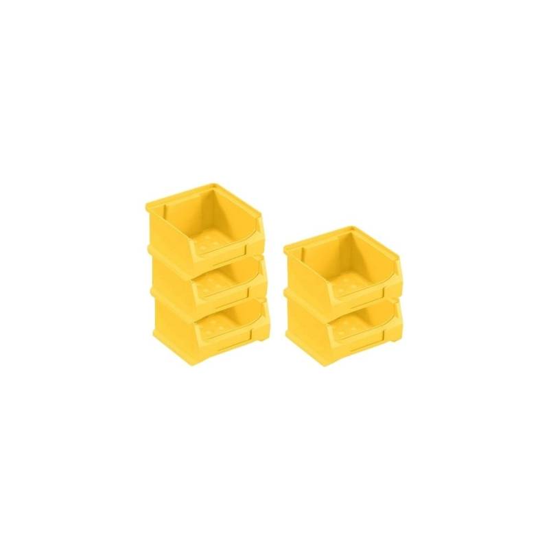 PROREGAL SparSet 5x Gelbe Sichtlagerbox 1,0 HxBxT 6 x 10 x 10 cm 0,4 Liter Sichtlagerbehälter von PROREGAL