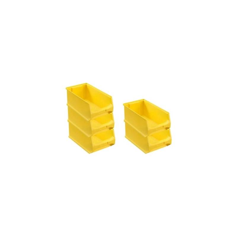 PROREGAL SparSet 5x Gelbe Sichtlagerbox 4,0 HxBxT 15 x 20 x 35 cm 7,2 Liter Sichtlagerbehälter von PROREGAL