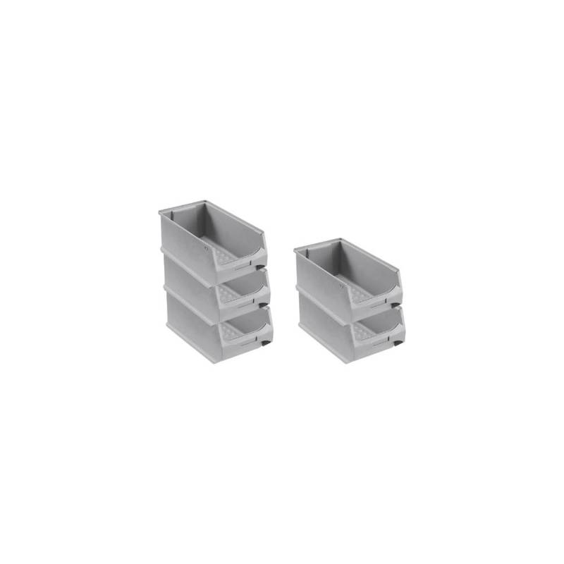PROREGAL SparSet 5x Graue Sichtlagerbox 4,0 HxBxT 15 x 20 x 35 cm 7,2 Liter Sichtlagerbehälter von PROREGAL