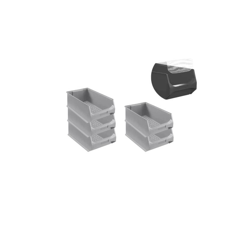 SparSet 5 x Graue Sichtlagerbox 5.0 Mit Abdeckung HxBxT 20 x 30 x 50 cm 21,8 Liter Sichtlagerbehälter Sichtlagerkasten SparSet 5 x Graue Sichtlagerbox 5.0 Mit Abdeckung HxBxT 20 x 30 x 50 cm 21,8 Liter Sichtlagerbehälter Sichtlagerkasten von PROREGAL